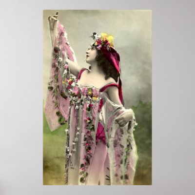 Beautiful Vintage Flower Goddess Posters by ArtisticFootprints