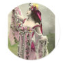 Beautiful Vintage Flower Goddess Round Stickers