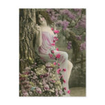 Beautiful Vintage Forrest Flower Goddess Postcards