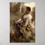 Beautiful Vintage Guitar Siren Poster  Print
