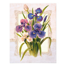 Beautiful Vintage Japanese Irises Invitations