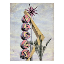 Beautiful Vintage Las Vegas Sign Postcard