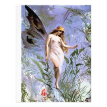 Beautiful Vintage Nature Fairy Personalized Announcements