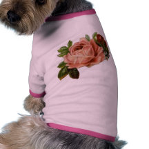 Beautiful Vintage Roses Dog Tee Shirt