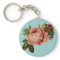 Beautiful Vintage Roses Keychain