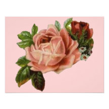 Beautiful Vintage Roses Personalized Invitation