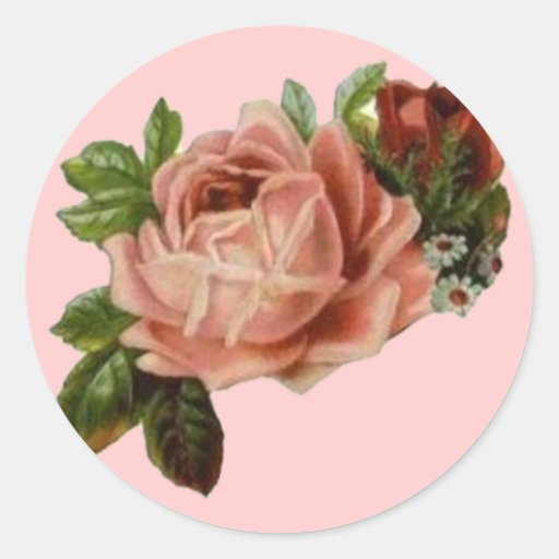 Beautiful Vintage Roses Round Sticker