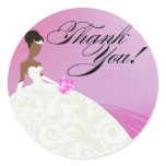 Beautiful Violet and White Luxe Thank You Round Sticker