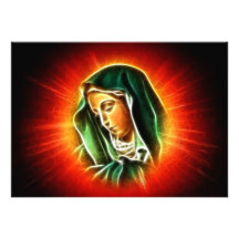 Beautiful Virgin Mary Portrait Personalised Invites