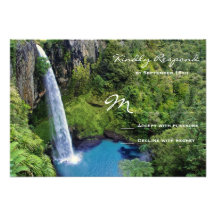 Beautiful Waterfall Outdoor Wedding RSVP Cards