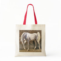 Beautiful White Arabian Horse Tote Bags