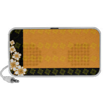 Beautiful white flower with orange shades speakers