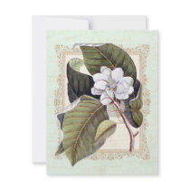 Beautiful White Magnolia Formal Dinner Party Personalized Invitation