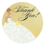 Beautiful Yellow and White Luxe Thank You Round Stickers