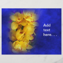Beautiful Yellow Orchids on Deep Blue Background Flyer