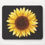 Beautiful yellow sunflower drawing mousepad