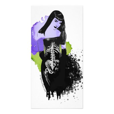 Beautiful zombie, dead sexy photo card template by MrsEvilGenius