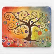 Beautifully Colourful Tree of Life Fine Art Mousepads