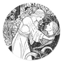 beauty and the beast round sticker