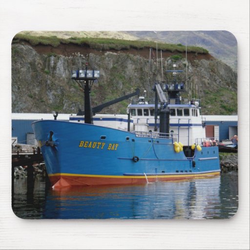 Beauty Bay, Crab Boat in Dutch Harbour, Alaska Mouse Mats Zazzle