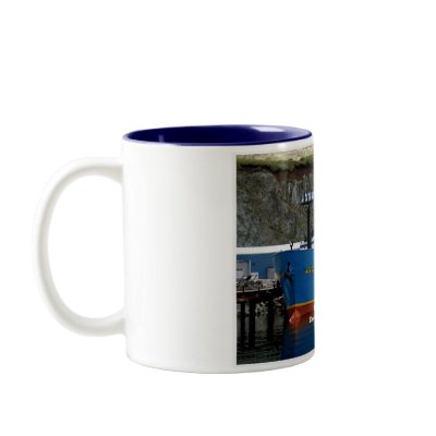 Beauty Bay, Crab Boat in Dutch Harbour, Alaska Mugs by mistlebee