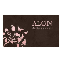 Beauty Business Card Hair Salon Butterfly Pink