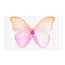 Beauty Business Card Pink Orange Butterfly