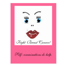 beauty, Fight  Breast Cancer!, Self- examinatio... Postcard