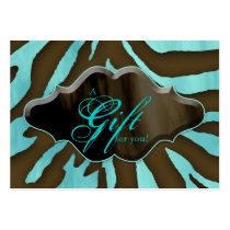 Beauty Gift Cards Certificates Animal Zebra Blue