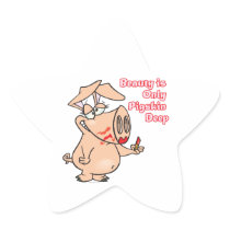 beauty is only pig skin deep pun funny cartoon sticker