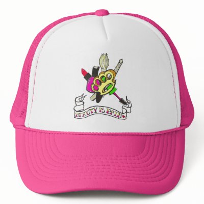 Beauty is Pain truckers hat by Punkscrapper