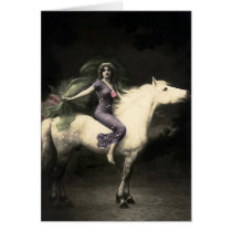 *Beauty on Horseback* Vintage Woman Greeting Cards