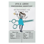 Beauty Salon Hairstylist  Hairdressing Price List flyers