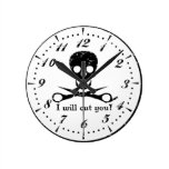 Beauty Shop Pirate Round Wall Clock