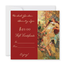 Beauty Spa Gift Certificates Custom Announcements