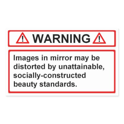 Beauty Standards Warning Rectangle Sticker by mohendrix