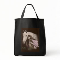 *Beauty With a White Horse* Vintage Tote Bag