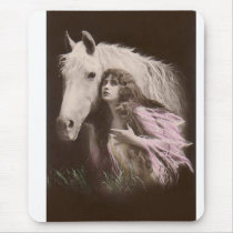 *Beauty With a White Horse* Vintage Mousepads