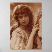 Beauty with Guitar Print