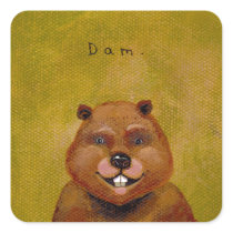 Beaver art original painting slightly deranged fun stickers