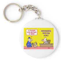 beaver biting tree environmental protection agency key chain