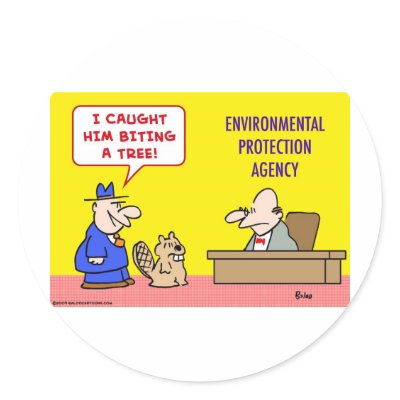 beaver biting tree environmental protection agency round sticker by rexfmay