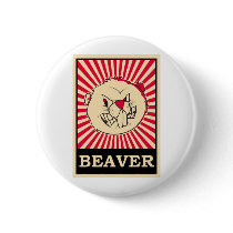 Beaver Pinback Button
