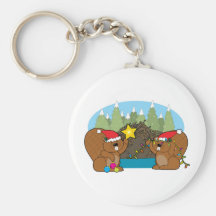 Beaver Christmas Key Chains