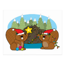 Beaver Christmas Post Cards