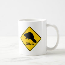 Beaver Crossing Highway Sign Coffee Mugs