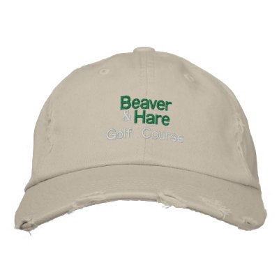 Beaver, &, Hare, Golf Course Baseball Cap by TeeRouser