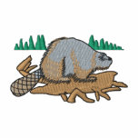 Beaver On Log embroidered shirts