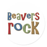 Beavers Rock Round Sticker