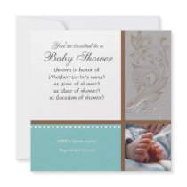 Bébé Modern Swirl n Dot - Baby Boy Shower Invite
